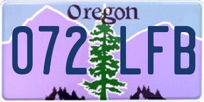 OR license plate 072LFB