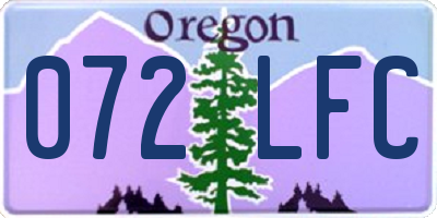 OR license plate 072LFC