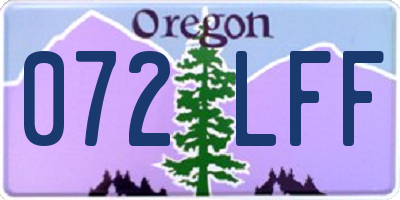 OR license plate 072LFF