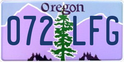 OR license plate 072LFG