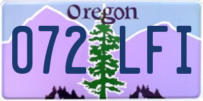 OR license plate 072LFI