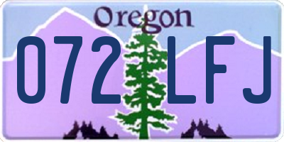 OR license plate 072LFJ