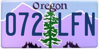 OR license plate 072LFN