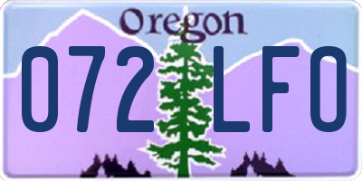 OR license plate 072LFO