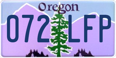 OR license plate 072LFP
