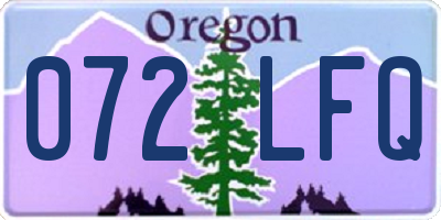 OR license plate 072LFQ