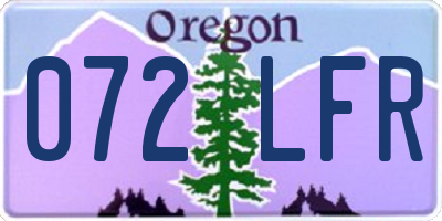 OR license plate 072LFR