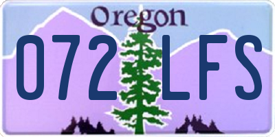 OR license plate 072LFS