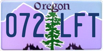 OR license plate 072LFT