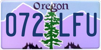 OR license plate 072LFU