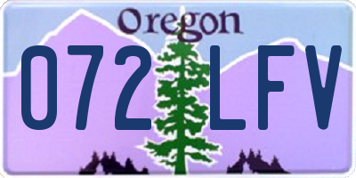 OR license plate 072LFV