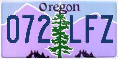 OR license plate 072LFZ