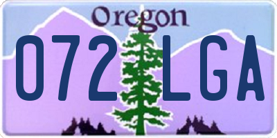 OR license plate 072LGA