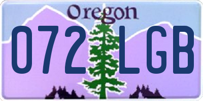 OR license plate 072LGB
