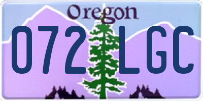 OR license plate 072LGC