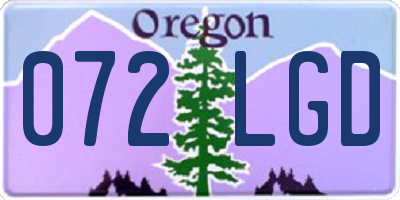 OR license plate 072LGD