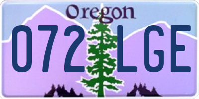 OR license plate 072LGE