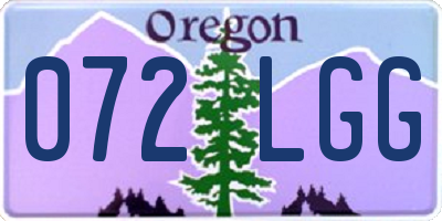 OR license plate 072LGG