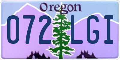 OR license plate 072LGI