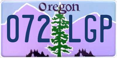 OR license plate 072LGP