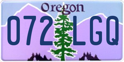 OR license plate 072LGQ