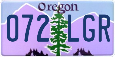 OR license plate 072LGR