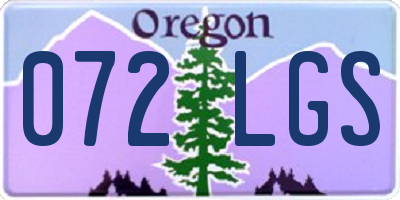 OR license plate 072LGS