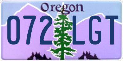 OR license plate 072LGT