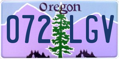 OR license plate 072LGV