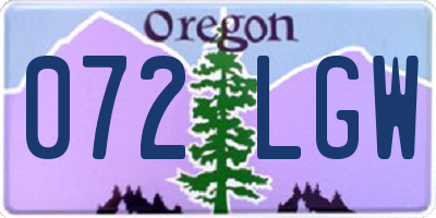 OR license plate 072LGW