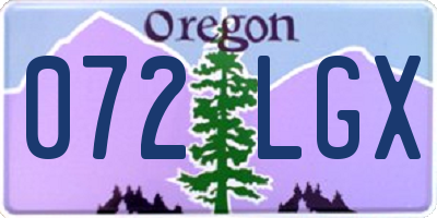 OR license plate 072LGX