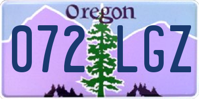 OR license plate 072LGZ