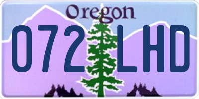OR license plate 072LHD