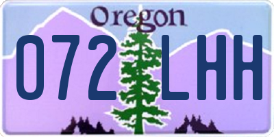 OR license plate 072LHH
