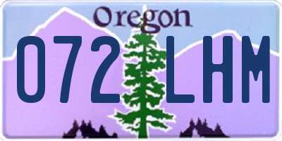 OR license plate 072LHM