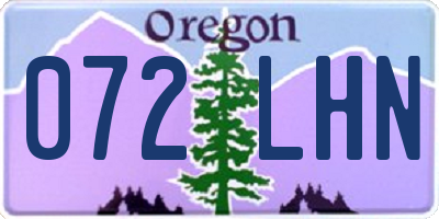 OR license plate 072LHN