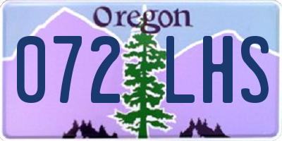OR license plate 072LHS