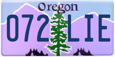 OR license plate 072LIE