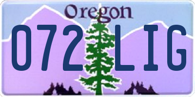 OR license plate 072LIG