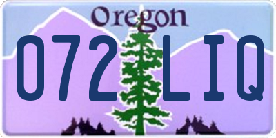 OR license plate 072LIQ