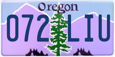 OR license plate 072LIU