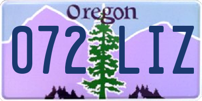 OR license plate 072LIZ