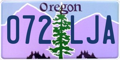 OR license plate 072LJA
