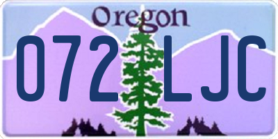 OR license plate 072LJC