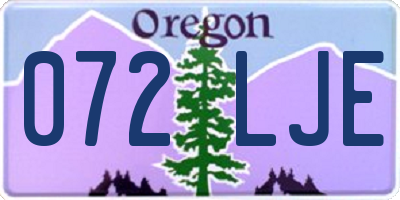 OR license plate 072LJE