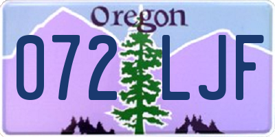 OR license plate 072LJF