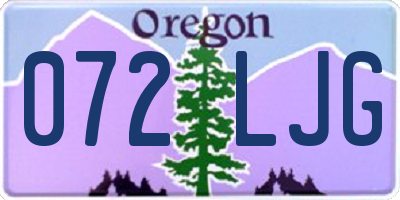 OR license plate 072LJG