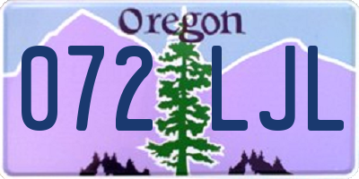 OR license plate 072LJL