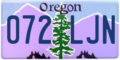 OR license plate 072LJN