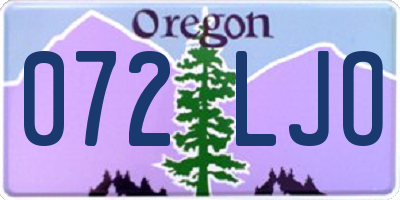 OR license plate 072LJO